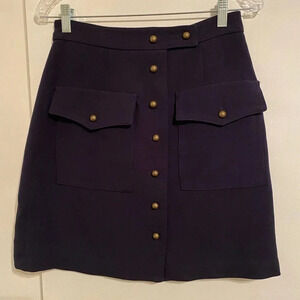 Forever 21  Navy Blue Brass Button Front Mini Skirt Women’s Size Waist 28/Medium